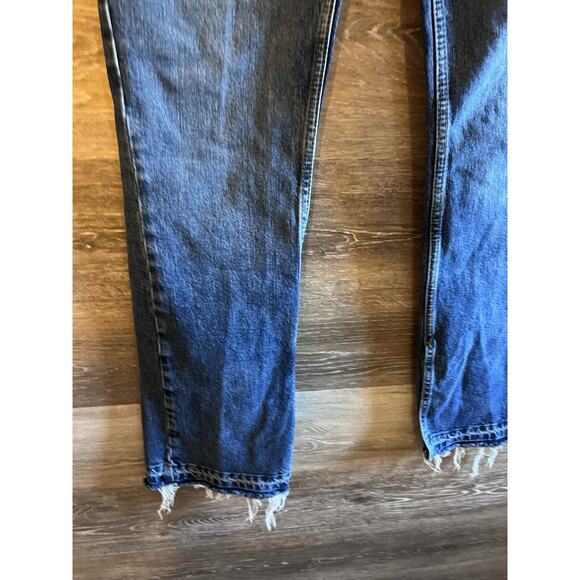 Free People Women Jeans Butterfly Buttons Distressed Hem High Waist Sz 29 - Picture 4 of 7